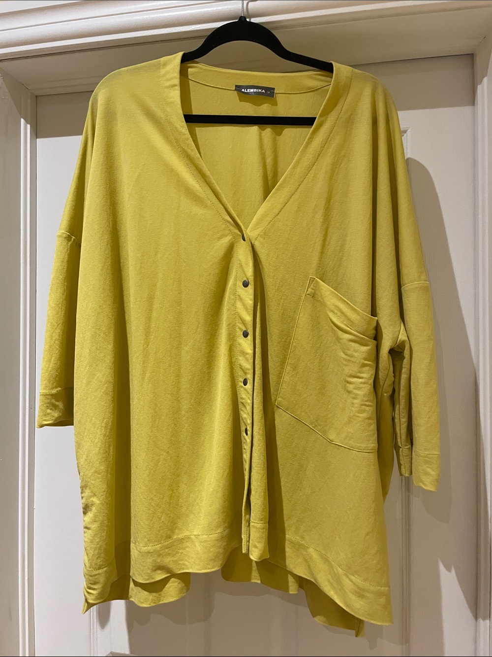 Alembika Chartreuse Oversized Cardigan Lagenlook Avant-Garde M